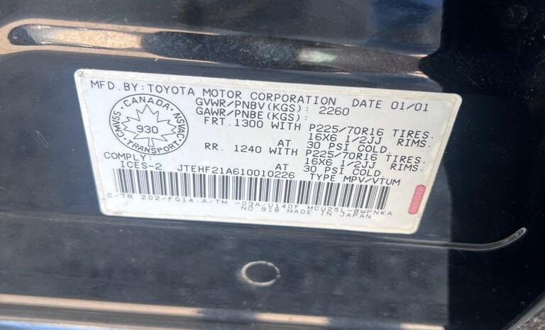 2001 Toyota Highlander Base full