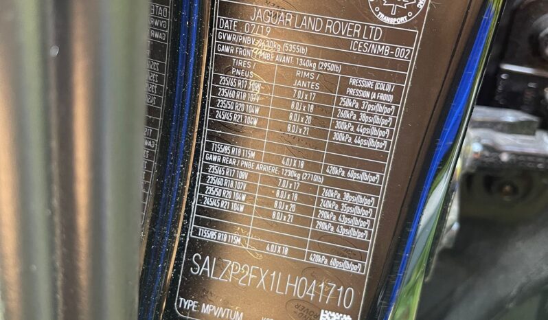 2020 Land Rover Range Rover Evoque SE full